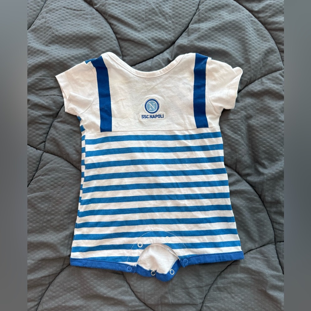 SSC Napoli Baby Romper Blue and White size 6-9 months - worn once
